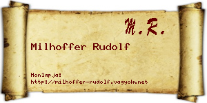 Milhoffer Rudolf névjegykártya
