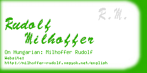 rudolf milhoffer business card